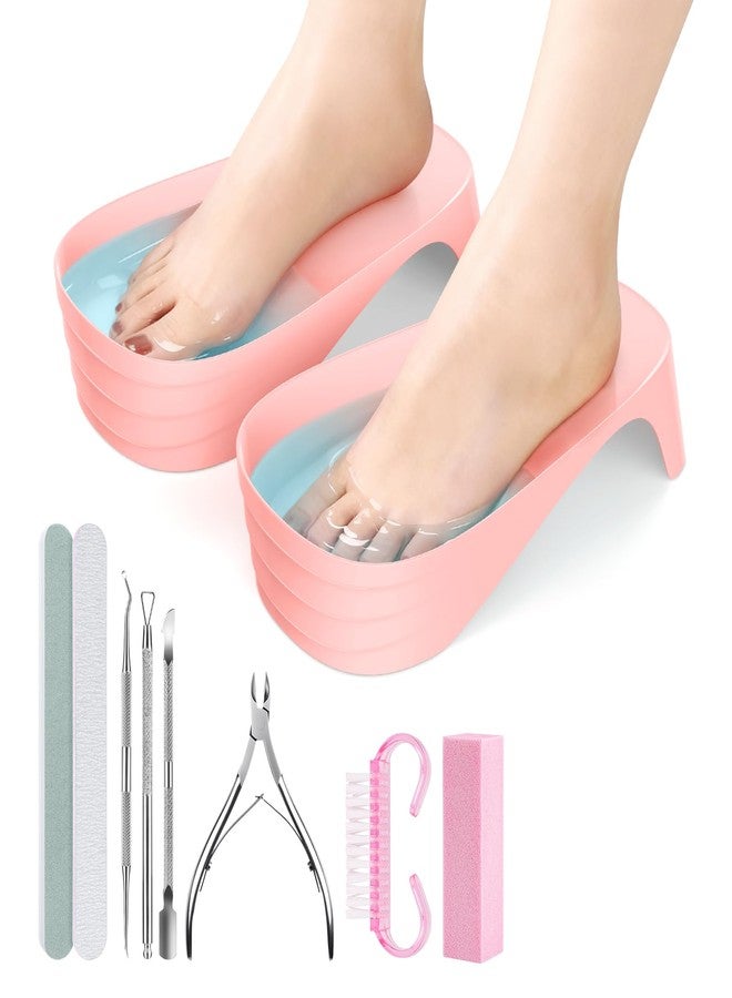 Yokilly Toe Nail Soaking Bowl: Large Size Acetone Proof Toe Soaking Tray for DIY enthusiasts Home Use - Shoe Design Foot Soaking Bath Tub for Soak Off Dip Powder Gel Polish Remover (Pink) - Image 1